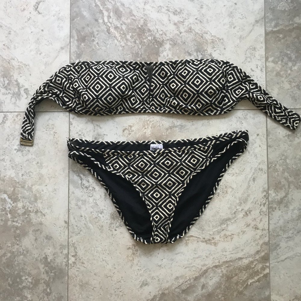 Mossimo Batik Bandeau 2-Piece Bathing Suit Size L